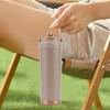 SKIASE Tumbler with Ceramic Water with Direct with Stainless Cold and Heat Coffee and Carbonated Drinks Easy to Popular for and Dark Pink Straw,