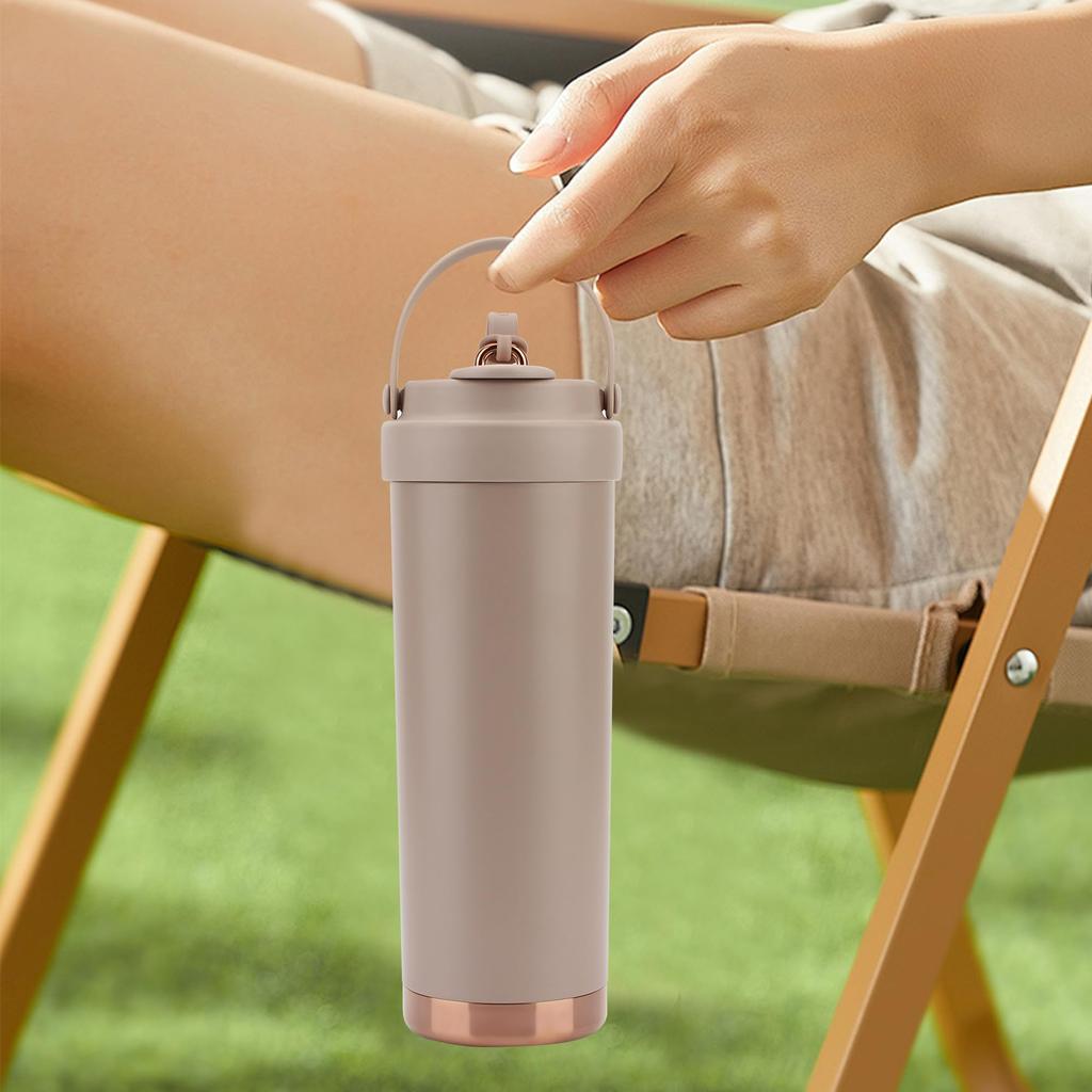 SKIASE Tumbler with Ceramic Water with Direct with Stainless Cold and Heat Coffee and Carbonated Drinks Easy to Popular for and Dark Pink Straw,
