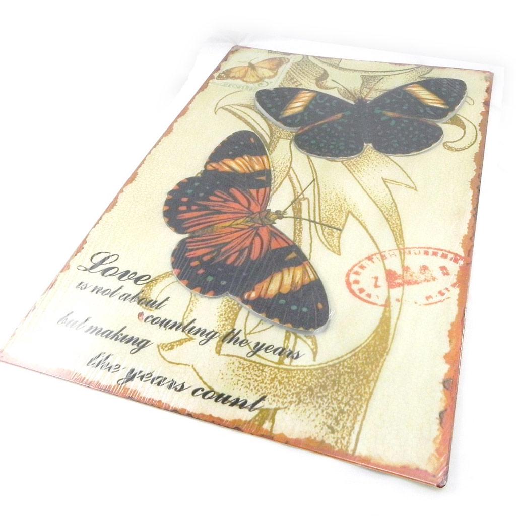 Les Trésors De Lily [I3420] - Wall Decoration 'Papillons Muraux' Brown Beige (metal)