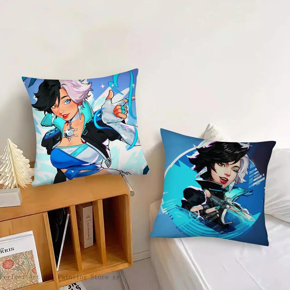 Luna S-Snow Game M-Marvel Rivals Pillow Case Square Pillow Bedroom Sofa Leisure Comfort CushionLiving Room Home Decoration 40X40