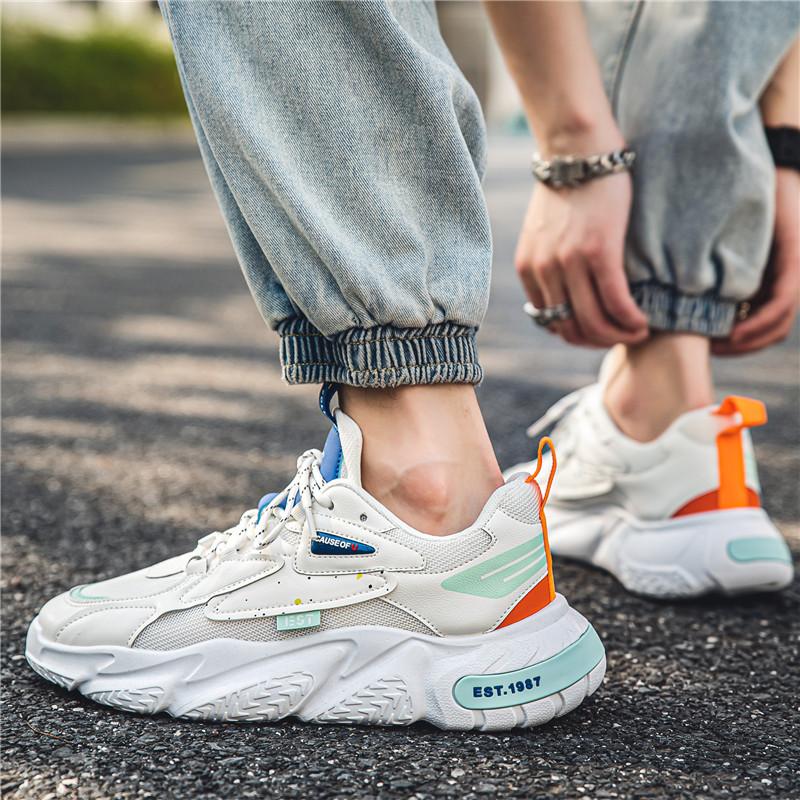 2024 New Shoes Sneakers Spring Breathable Clunky Sneakers Men's Low Top Sports Shoes Casual Shoes Men's Shoes White Shoes Tênis