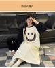 Women's Cartoon Flannel Nightgown – Cute, Cozy, Long Sleeve, Mid-Length Dress for Fall/Winter, Suitable for Home or Outdoors