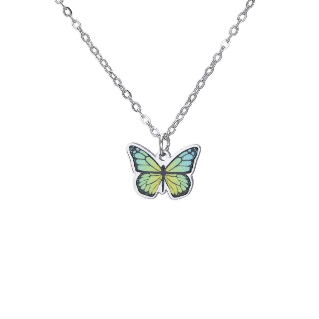 Teamer Colorful Butterfly Necklace For Women Girls Gold Color Stainless Steel Birthday Fashion Jewelry Gift Wholesale 2026 New
