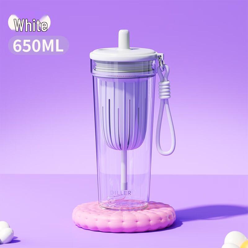 Diller Ceramic Tea Infuser Straw Tumbler, 650ml