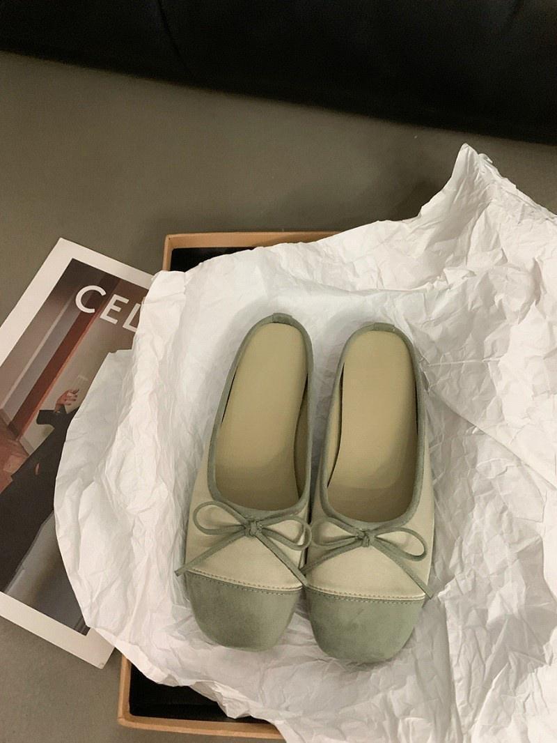 

Французские туфли на плоской подошве с маленьким ароматным ветром, полутапочки, сказочные туфли 2024 года, новые летние босоножки с бантом и темпераментом 40 зелёный