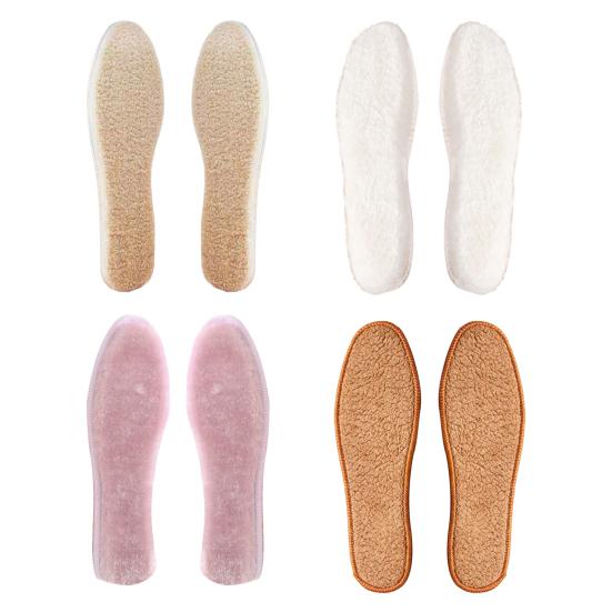 1 Pair Thick Winter Shoe Insoles Fleece Lined Anti-slip Shoe Insert Warm Cold Weather Shoe Liner Sweat-wicking Breathable Foot Cushion