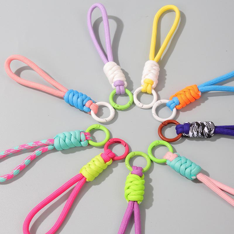 Paracord Braided Woven Keychain Lanyard Buckle Emergency Survival Bagpack Key Ring Wristlet Strap Car Trinket Key Holder