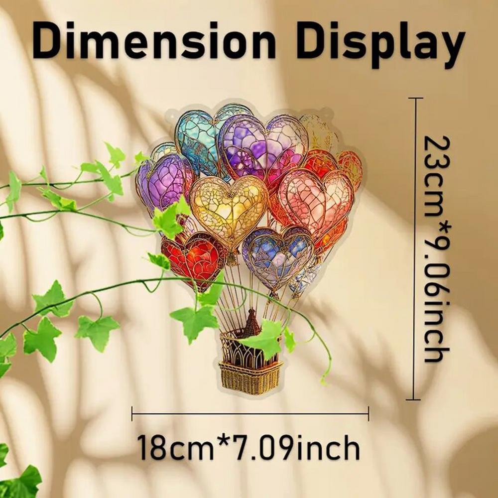 Hot Air Balloon Lantern Pendant Hot Air Balloon Sun Catcher Acrylic 2D Decorative Colorful Lawn Ornaments Charming For Window