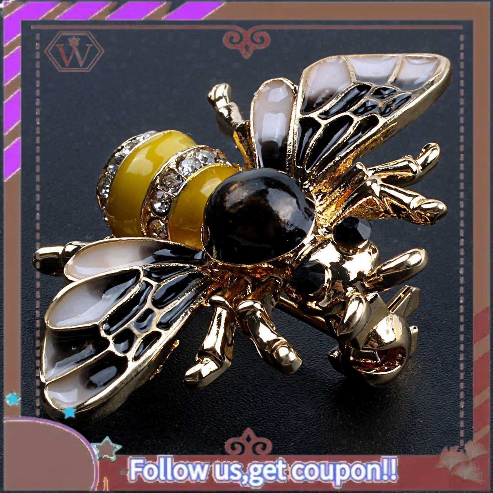 (New)-2X Fashionable Bumble Bee Crystal Brooch Pin Costume Badge Party Jewelry Gift Fashion Bee разноцветный