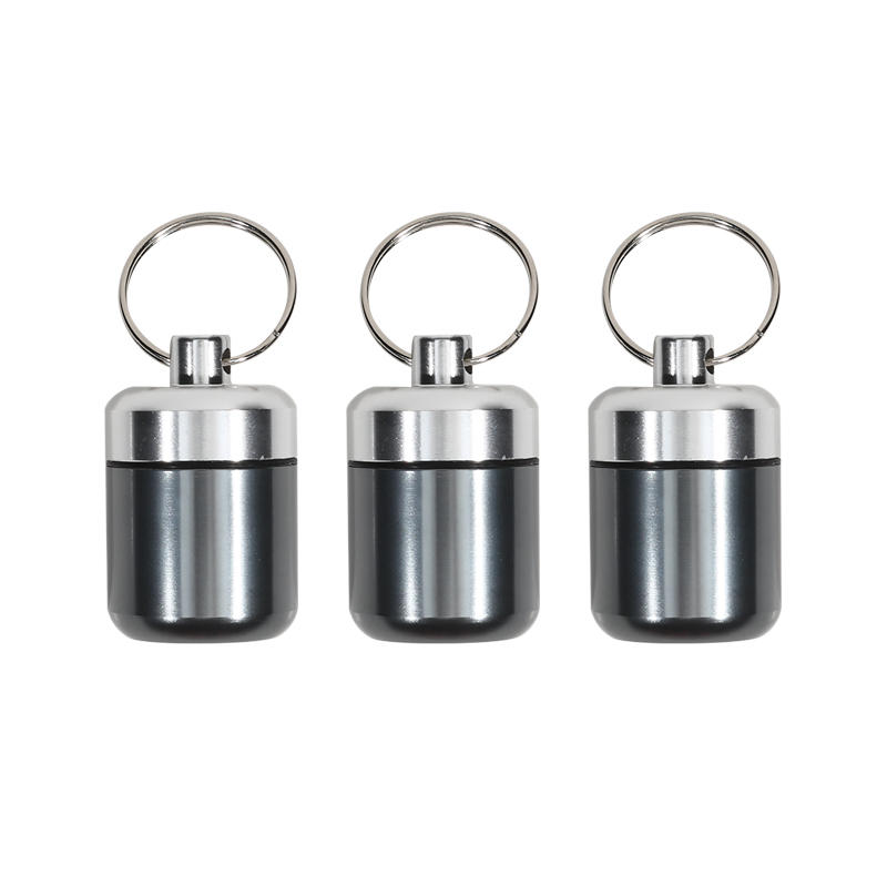 Mini Pill Keychain Holder Aluminum Alloy Storage Box Waterproof Organizer Travel Portable Pill Holder Earplug Container