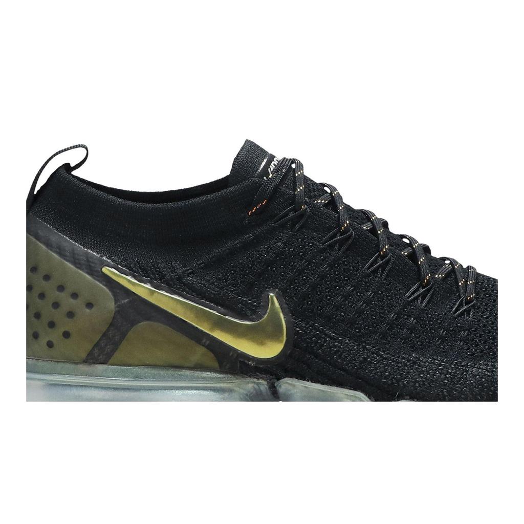 Nike Air VaporMax Flyknit 2 'Black Gold' (Unisex) Black / Gold Running Shoes 942842 015