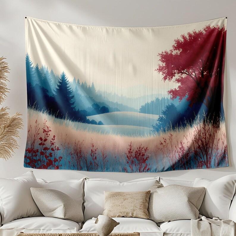Misty Forest Meadow tapestry 75x100