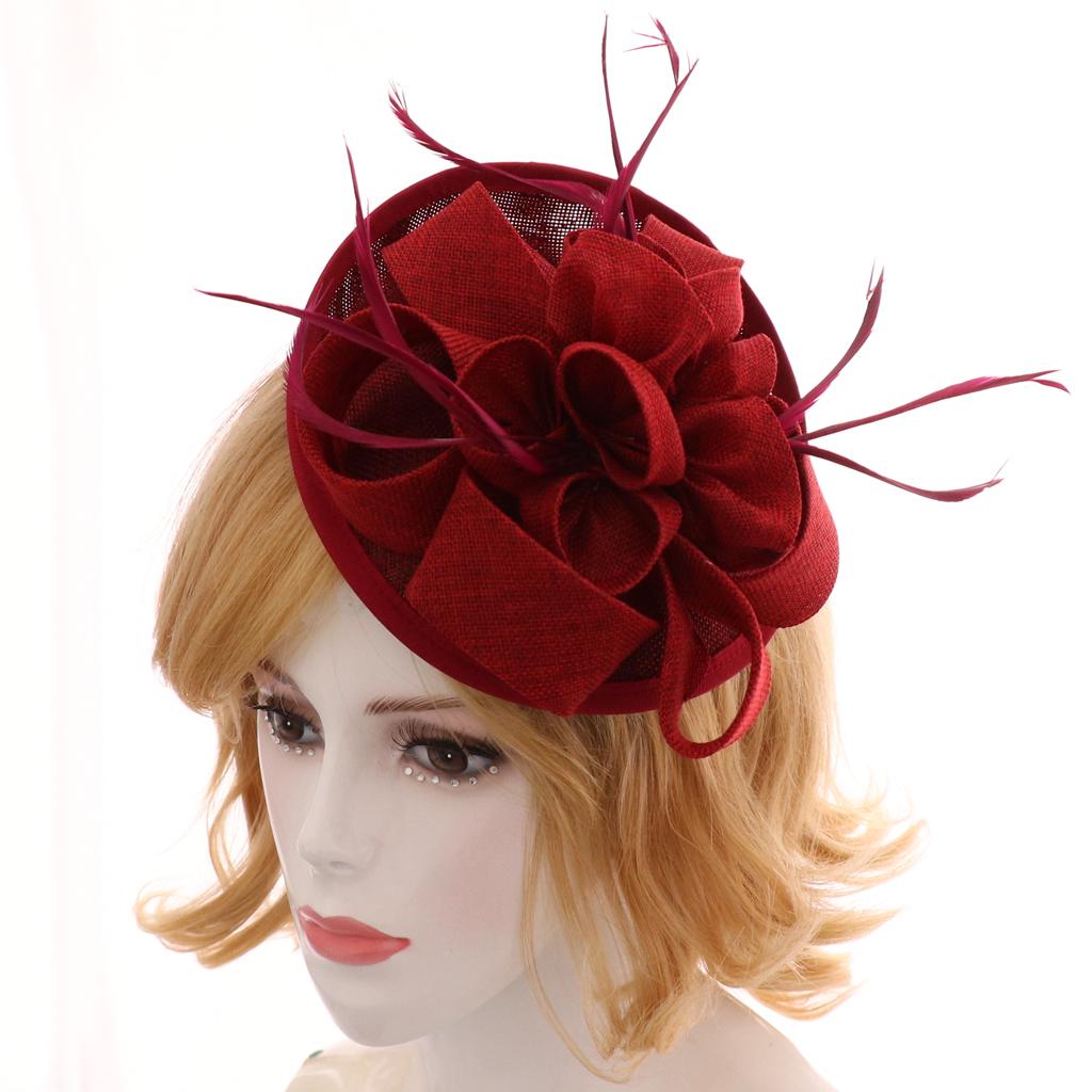 Womens Bridal Feather Fascinator 