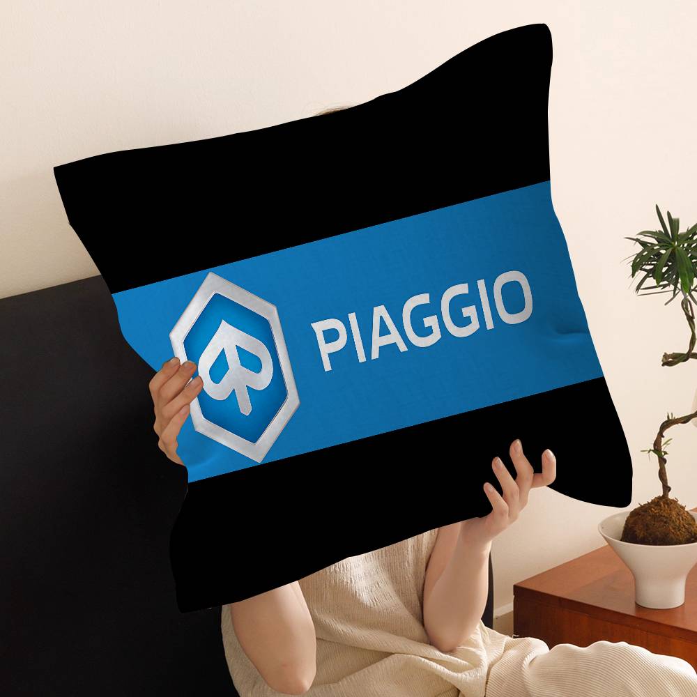 P-Piaggio Logo Pillow Covers Cartoon Sofa Decorative Home Double-sided Printing Short Plush Cute Cushion Cover
