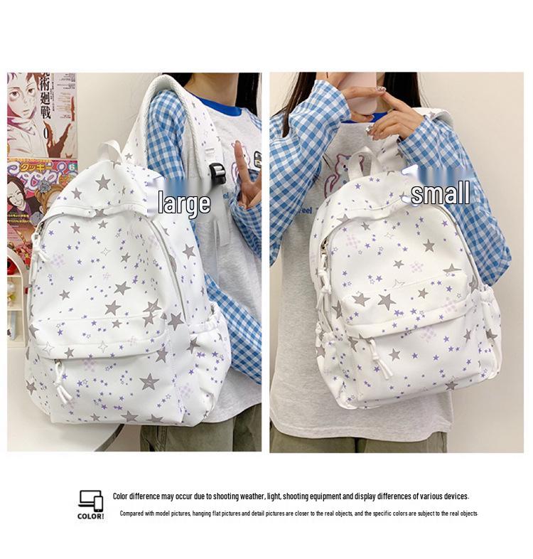 Women's Large Capacity Star Backpack - Lightweight, Cute, and Simple for Primary To High School Students