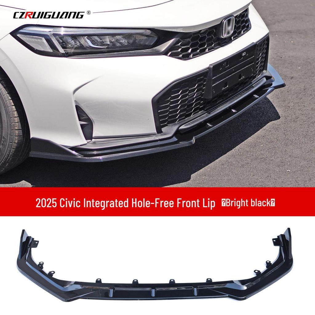 2025 Civic 11.5 Gen Front Splitter: Easy, No-Drill Install for Non-Destructive Front Lip & Body Kit Upgrade.