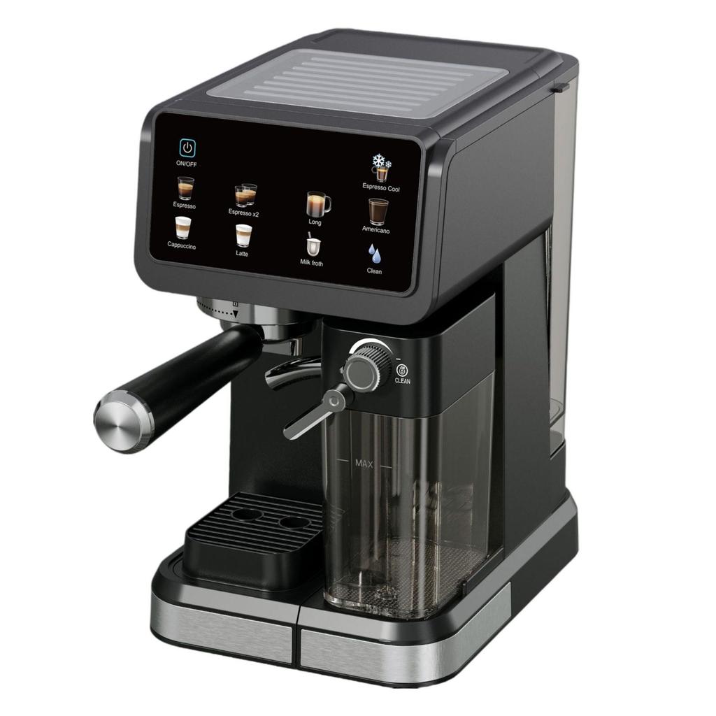 Italský poloautomatický kávovar na espresso - Tlak 20 barů s napěňovačem mléka, Kompaktní pro domácí použití