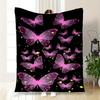 Glowing Pink Butterfly Phone WallpaperBlanket Flannel Throw Blanket for Sofa, Bed, Travel, Camping, Office, Couch, Chair, And Bed Gift for C