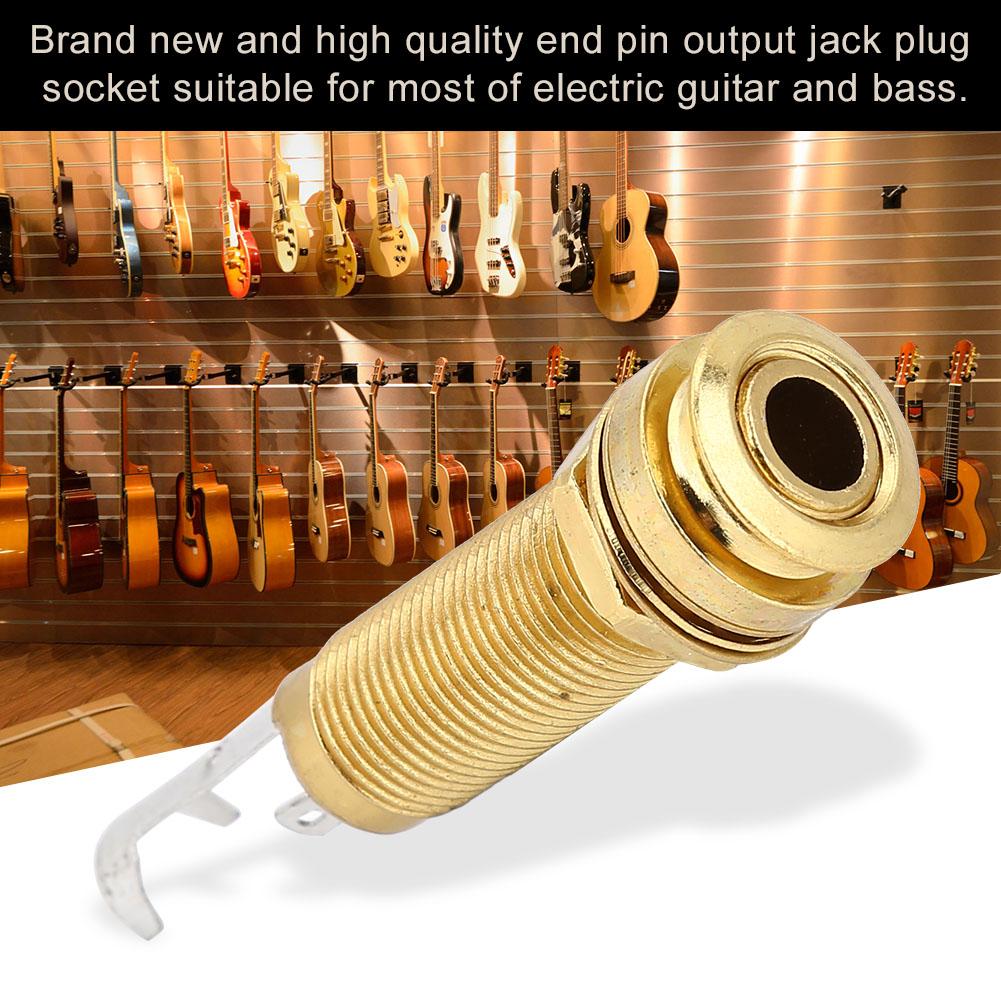 1Celsius4inch Cylinder   Threaded End Pin Output   Socket for Electric Guitar Bass (Gold)