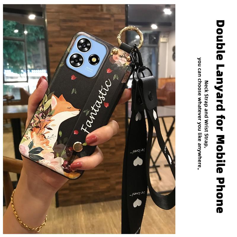 Fashion Design Soft case Phone Case For ZTE Blade A73 4G/V50 Smart Silicone Lanyard Shockproof Back Cover Dirt-resistant