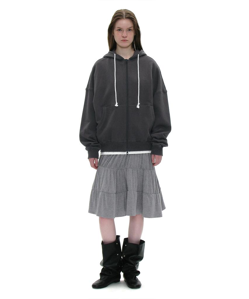 Partimento Woman Pwc Jersey Shirred Tiered Midi Skirt_Melange