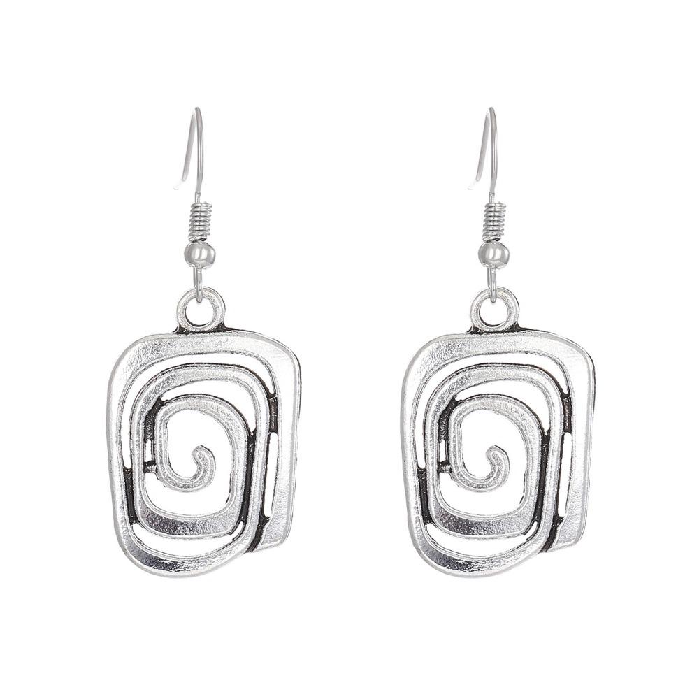 New Exaggerated Personality Geometric Vortex Spiral Drop Dangle Earrings Retro Creativity Hip Hop Rock Street Jewelry Accessory