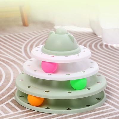 3/4 Livelli Torre Piste Giocattolo per Gatti Giocattoli per Gatti Interattivo Addestramento Intelligenza Gatti Piatto Divertimento Torre Prodotti per Animali Domestici Tunnel per Gatti