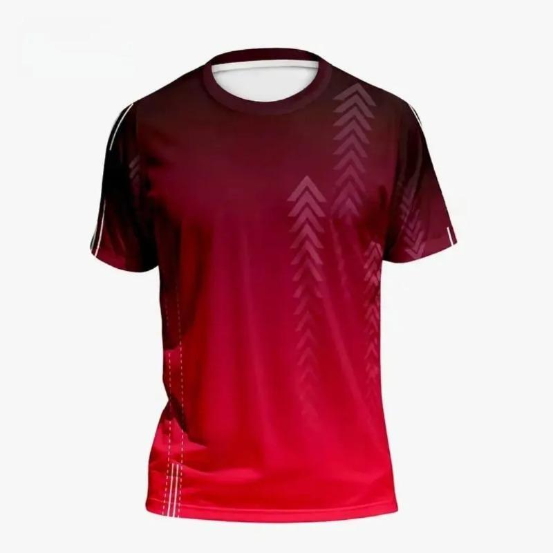 Summer Men's Sports T-shirt Fast Drying High 3D Gradient Short-sleeved T-shirt Outdoor Training Basketball Training Run