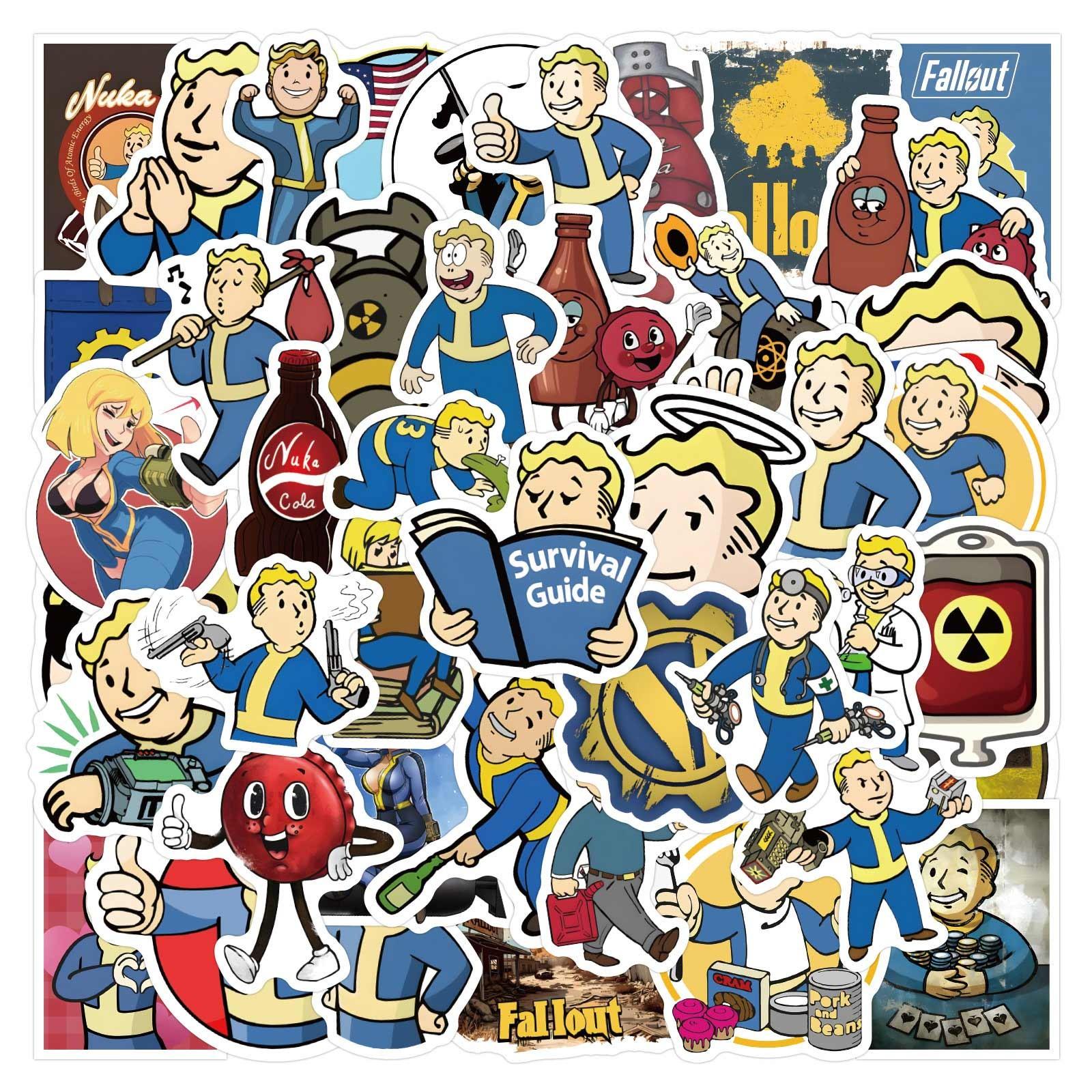 60 штук игровых наклеек Fallout для украшения чемоданов и ноутбуков. Водонепроницаемые — фото 3