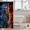 Tiger Shower Curtain Boys Girls Kids Women Men Cool Fire Animal Print Wild Wildlife Bathroom Decor Hooks