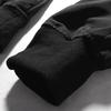 Men Pants Plush Lining Solid Color Elastic Waist Warm Multiple Pockets Cargo Pants for Daily Wear