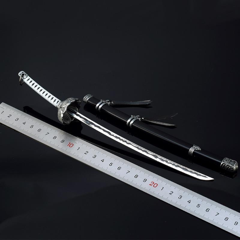 25cm Metal Sekiro Wolf Katana Sword Mini Ninja Knife Japanese Samurai Katana Blade Real Size Weapon Model Kid Toy Anime Gift
