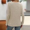 Autumn/Winter Women's V-Neck Button T-Shirt