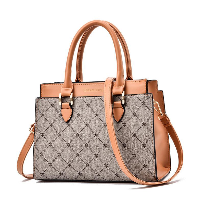 2023 New Style Middle-aged Women s Handbag Fashionable And Spacious Pu Crossbody Bag Apricot