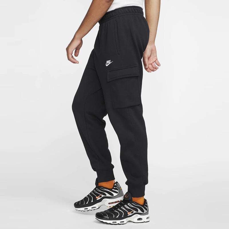 Nike Sportswear Club Fleece Cargo Pants Black/Black/White Men Streetwear CD3129-010