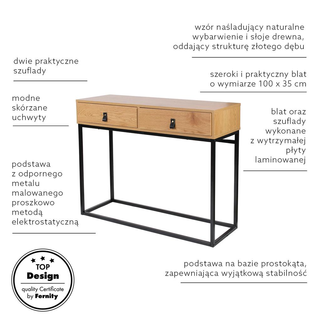 Console Cabinet with Drawers Abbot Black Oak