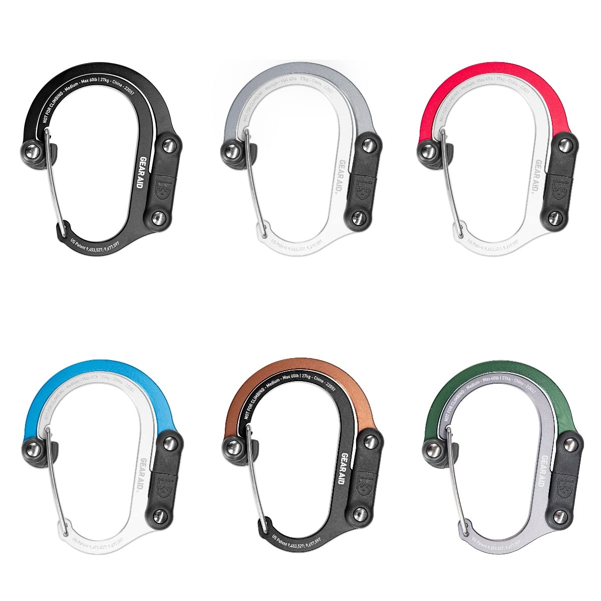 

2018 Official Japanese Product HERO CLIP Multi-Function Carabiner Hook Back Hanger with 27kg Static Load Capacity (Black)