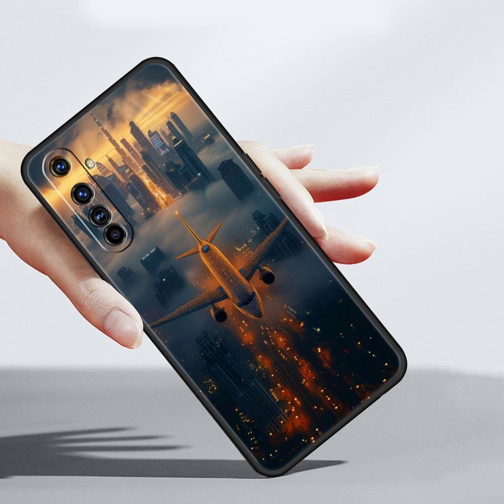 Travel-Nspired Airplane Route Soft TPU For Realme 13 12 11 10 9 Pro Plus GT3 GT2 C21 C25 C35 C53 C55 C67 Pro 5G Phone Case Cover
