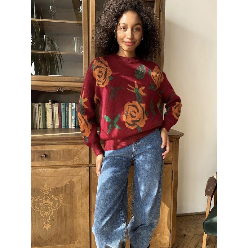 Women's Autumn and Winter Round Neck Loose Soft Knitted Jumper