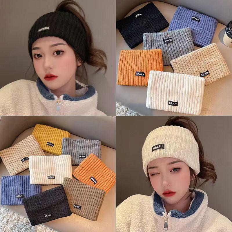 1Pcs Female Punk Elastic Headwear Women Winter Wide Headband Solid Color Knitted Warm Headwrap Sports Hair Bands Accessories