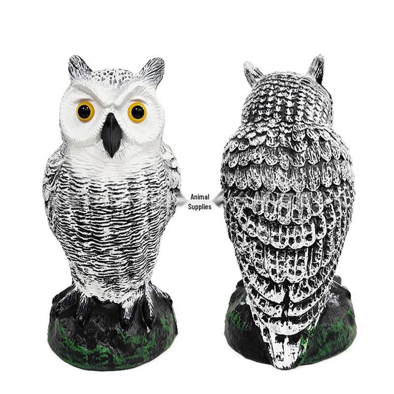 Garden Owl Bird Repellent Ornament - Realistic Head-Turning Design for Outdoor Decoration