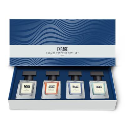 Perfumy Engage Luxury Gift Pack dla mężczyzn, rozmiar podróżny, różne opakowania, idealny prezent urodzinowy, 100 ml (25 ml X 4)