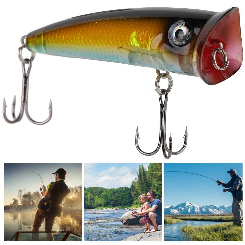 Artificial 7cm Plastic Fishing Hard Bait Floating Popper Fish Like Fishing Lures Accessory