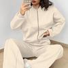 Women's 2 Piece Outfits Fall Casual Zip Up Tracksuit Long Sleeve Sweatshirt And Wide Leg Sweatpant Lounge Set