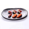 Black Frosted Oval Plastic Dinner Plate Melamine Tableware Picnic Barbecue Plate Snack Plate Sushi Plate Creative Tableware
