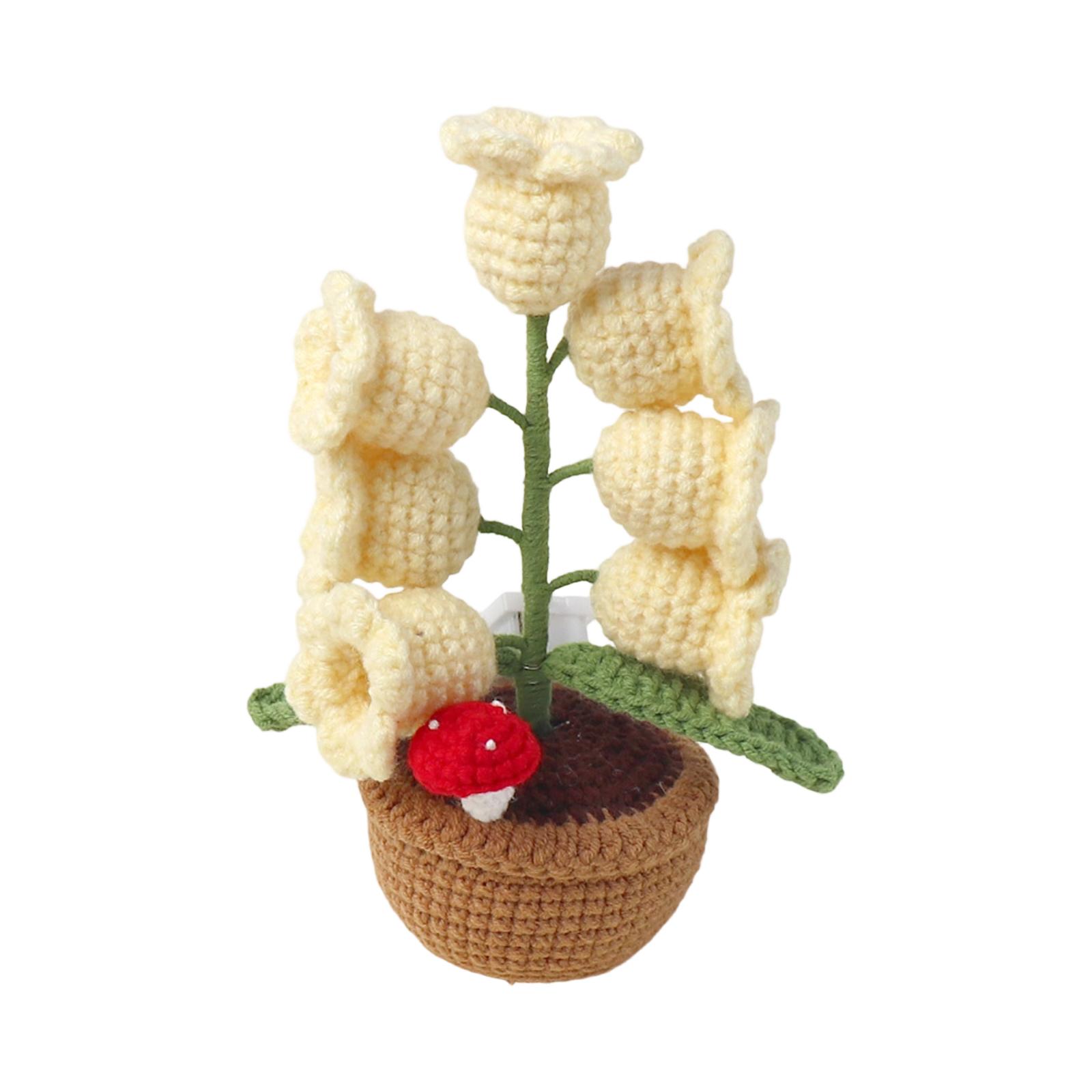 Готовый -из-долины Вязаный Горшечный Растение Ночник, Стабилизированный Цветок Домашний Настольный Орнамент, Подарок Ручной Работы. One Size