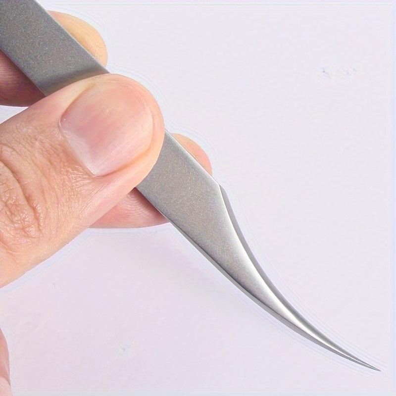 1Pc Stainless Steel Eyelash Tweezers, Dolphin Clip, Super Sharp, Also Suitable for Endogenous Hair Removal, Blackhead Remover
