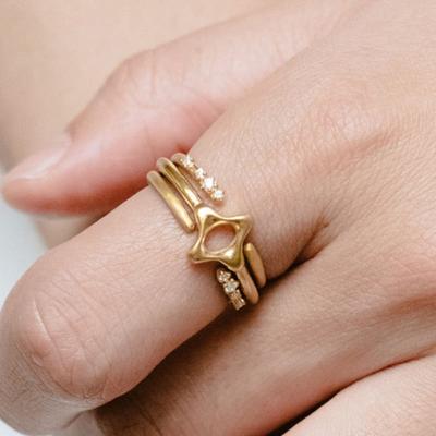 Eveningbell [plata925] Anillo de purpurina (oro)