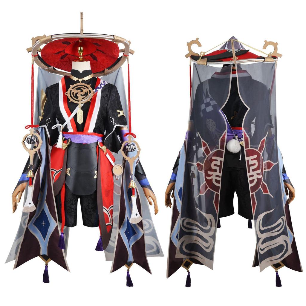 Genshin Impact Cosplay Costumes: Thunder Element Kuni Kunisaki & Wind Element Wanderer Scaramouche Anime Outfits