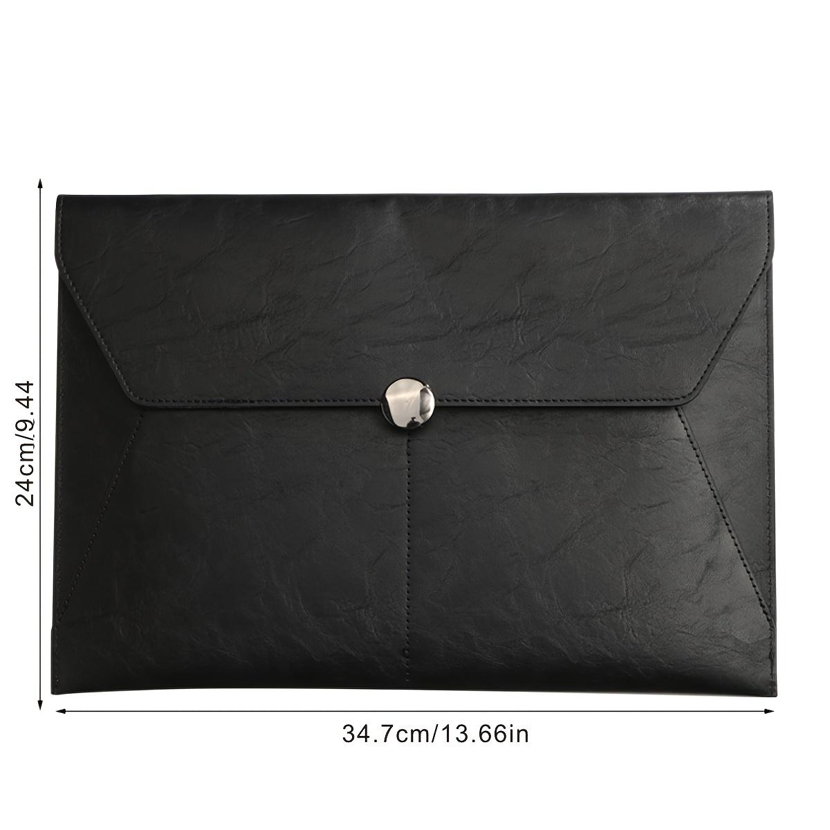 

1 шт. Искусственная синтетическая кожаная сумка для документов, Папка для файлов формата А4 с застежкой-кнопкой и прочной ручкой, Сумка для хранения школьных и офисных принадлежностей